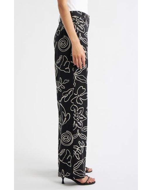Mango Black Liza Print Wide Leg Pants