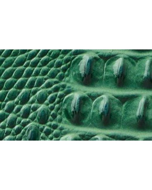 Brahmin Green Cami Croc Embossed Leather Satchel