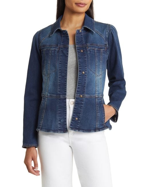 Wit & Wisdom Blue Peplum Denim Jacket