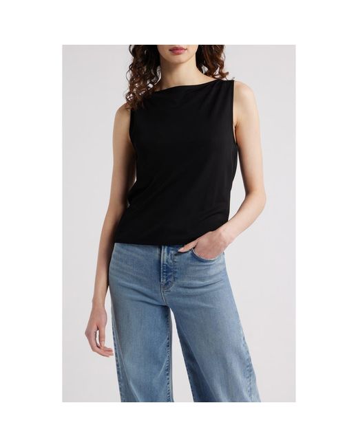 FRAME Black The Drape Cowl Back Tank