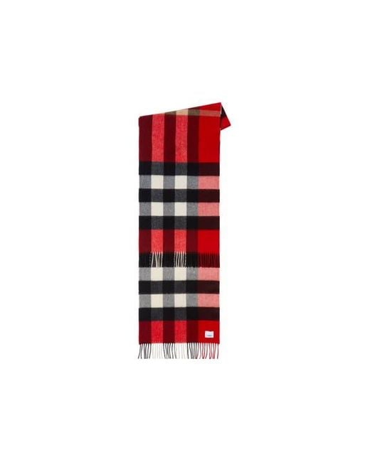 Burberry Red Check Cashmere Scarf