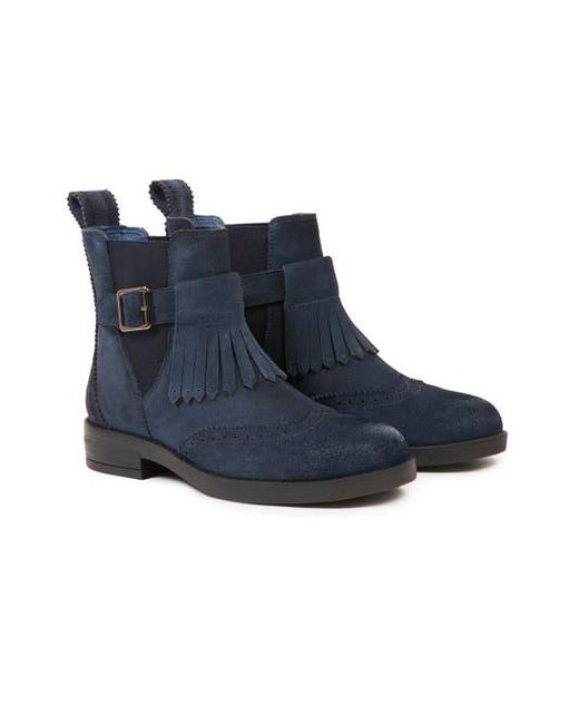 Celtic & Co. Blue Brogue Strap Chelsea Boot