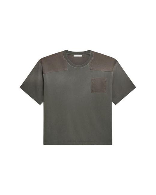 Helmut Lang Gray Patch Cotton T-Shirt for men