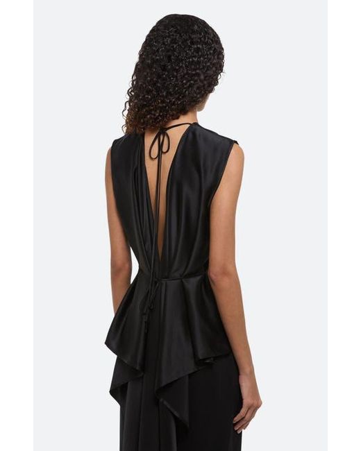 Helmut Lang Black Scarf Drape Detail Reversible Silk Top