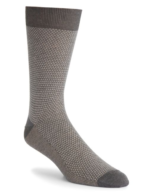 Canali Gray Micropattern Cotton Dress Socks for men