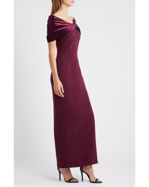 Sonya Moda Purple Belluno Off The Shoulder Column Gown