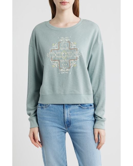 Pendleton Blue Embroidered Cotton Sweatshirt