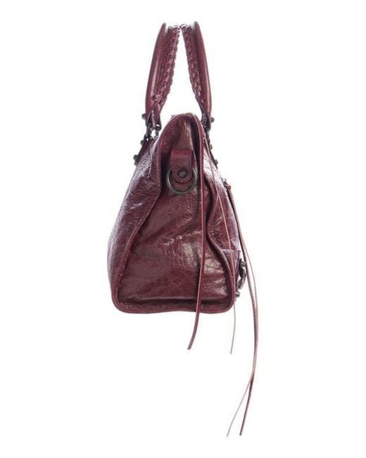 Balenciaga Medium Le City Leather Satchel in Purple | Lyst