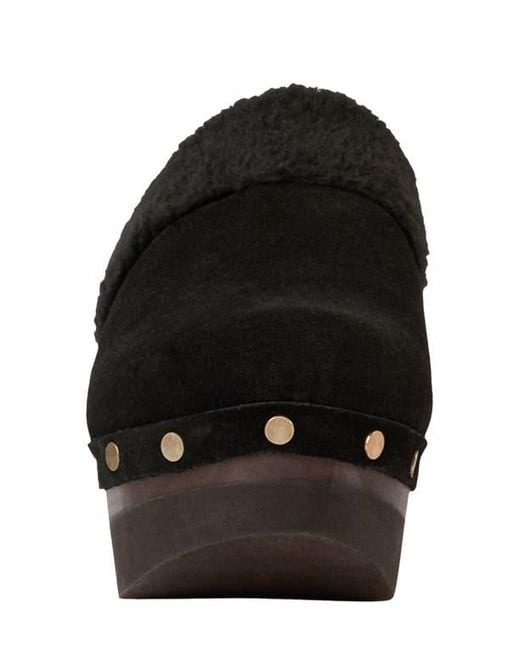Andre Assous Black Olivia Faux Shearling Clog