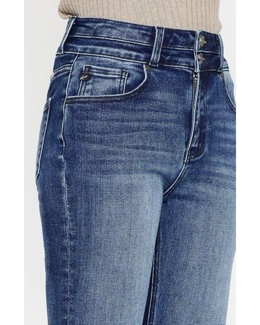 Kancan Blue Onyx Essentials Ultra High Rise Wide Flare Jeans
