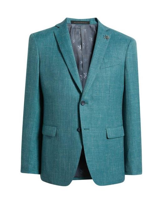 John Varvatos Blue Bleecker Wool Blend Herringbone Sport Coat for men
