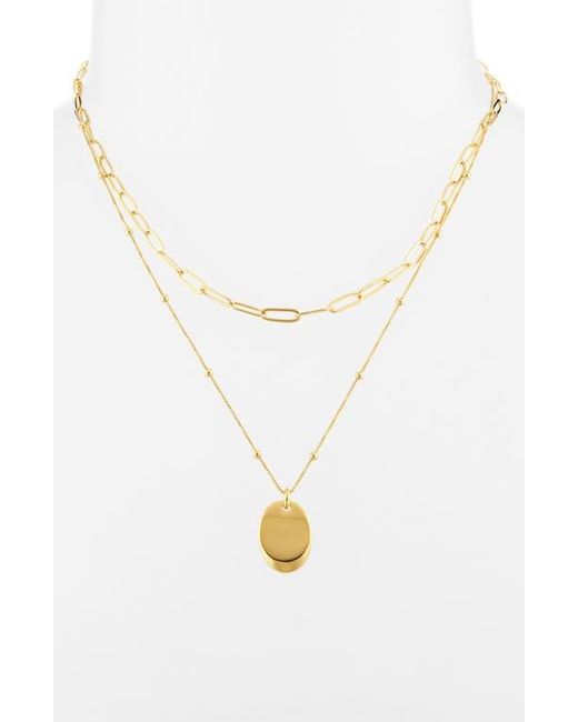 Nordstrom White Demi Fine Layered Pendant Necklace