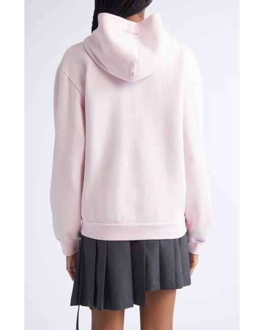Acne Pink Fupiter Face Patch Fleece Zip Hoodie