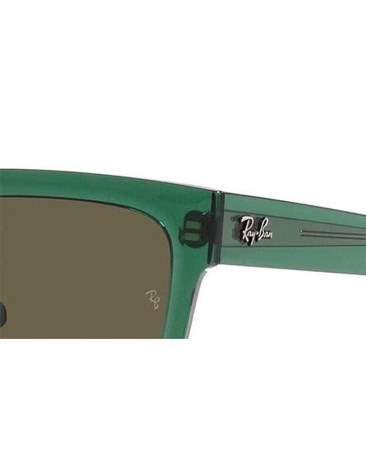 Ray-Ban Green Warren 57Mm Rectangular Sunglasses for men