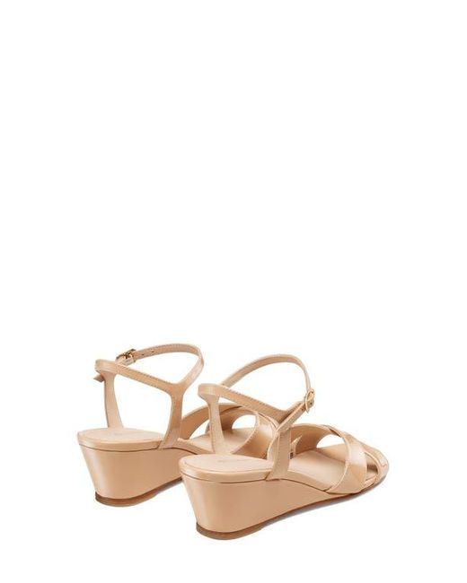 Stuart Weitzman Natural Dayna Ankle Strap Wedge Sandal