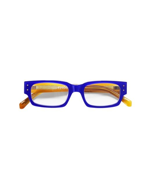 Eyebobs Blue Peckerhead 50Mm Rectangular Reading Glasses for men