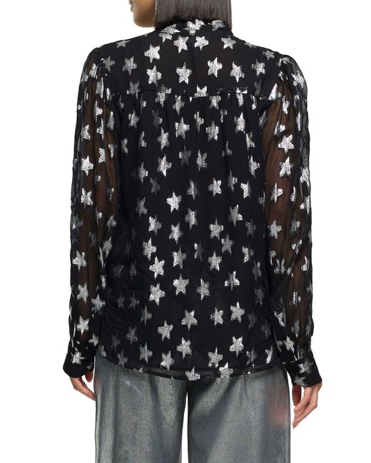 River Island Metallic Start Button-up Shirt in Black | Lyst