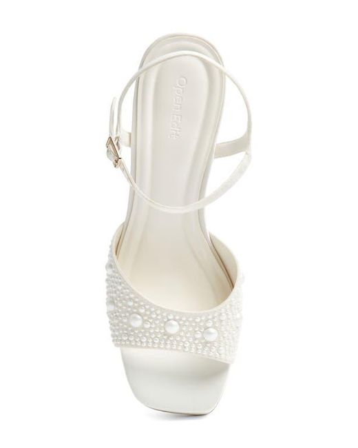 Open Edit White Whitney Block Heel Sandal
