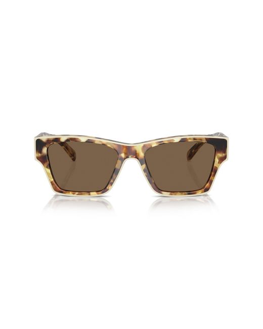 Tory Burch Brown 53mm Rectangular Sunglasses