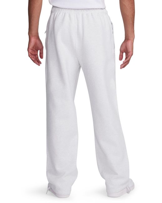 Nike White Solo Swoosh Fleece Sweatpants for men