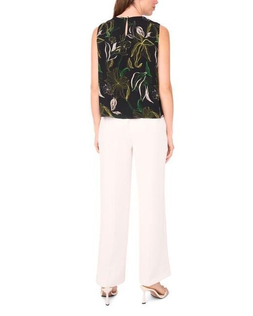 Halogen® Black Gathered Neck Sleeveless Shell