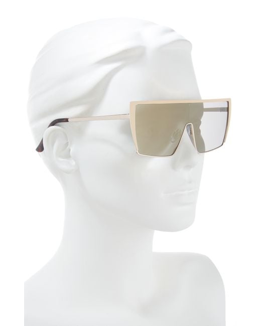 BP. Gray 60mm Flat Top Rimless Shield Sunglasses