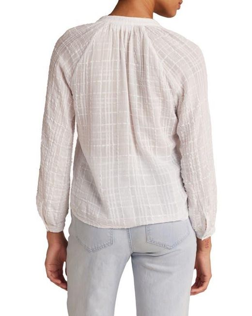 Bella Dahl White Tie Neck Raglan Sleeve Shirt