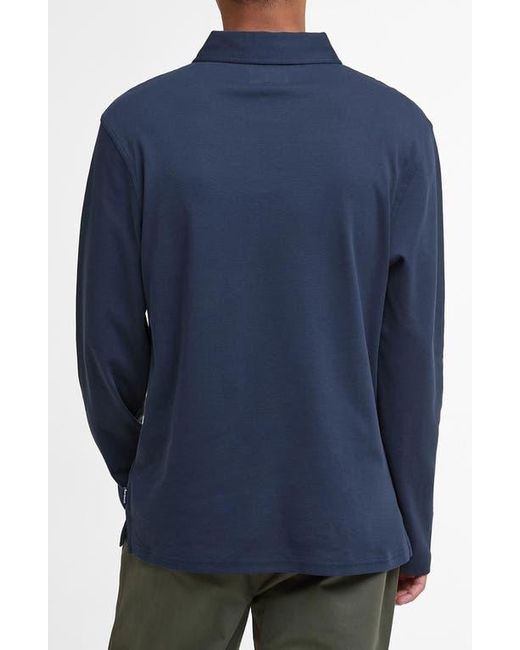 Barbour Blue Corpatch Long Sleeve Polo for men