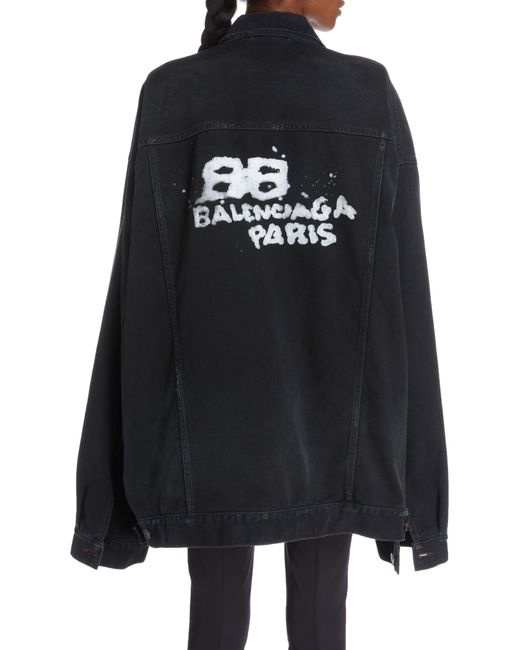 Black denim cheap jacket with writing