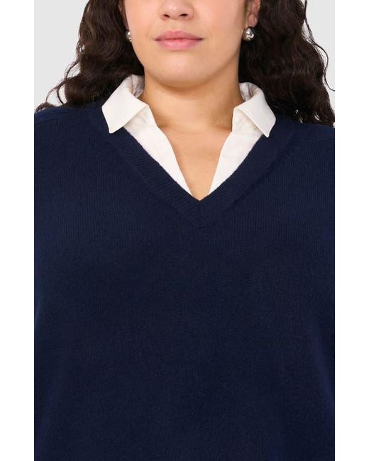 Halogen® Blue Layered Look Sweater Vest