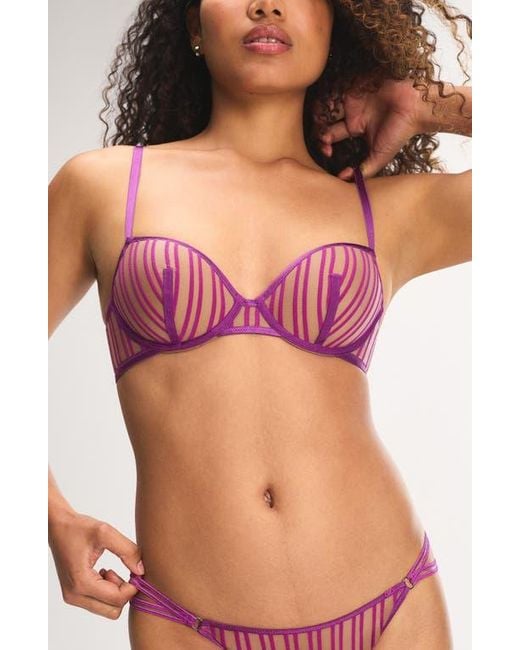 Savage x Fenty Black Strappy Hour Lightly Lined Semi-Demi Bra