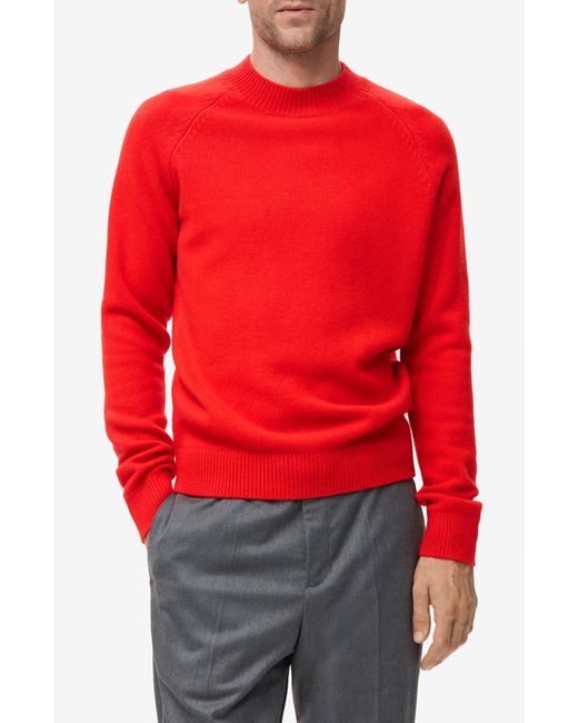 Mango Red Raglan Sleeve Wool Sweater for men