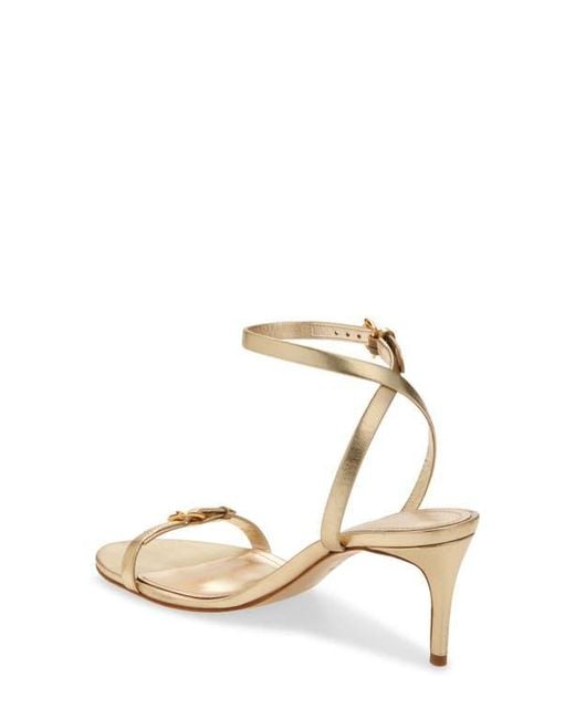 SCHUTZ SHOES Metallic Aurora Mid Ankle Strap Sandal