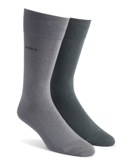 Boss Gray Assorted 2-Pack Solid Dress Socks for men
