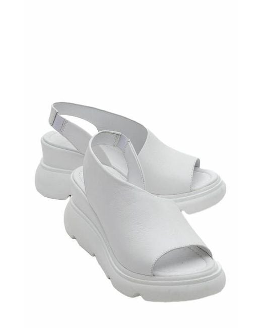 Forever & Always Shoes Gray Agusto Leather Platform Sandal