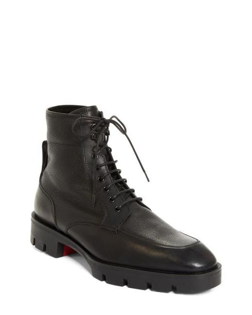 Christian Louboutin Black Caracolo Lion Leather Boot for men