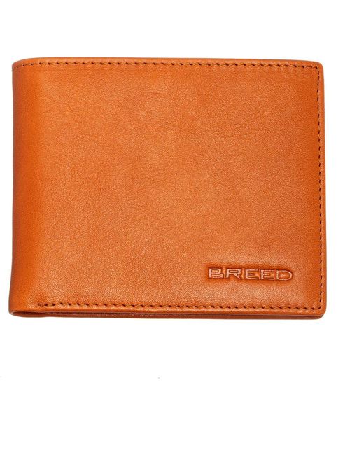 Breed Orange Locke Bi Fold Wallet for men
