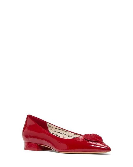 Kate Spade Red Lover Crinkle Patent Leather Low Pump