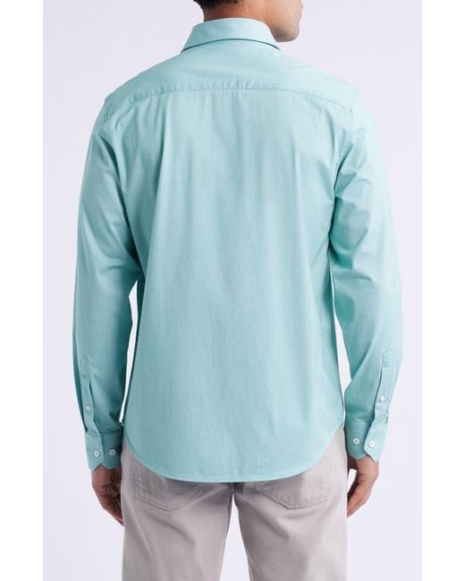 Bugatchi Blue Jimmy Ooohcotton Solid Button-Up Shirt for men