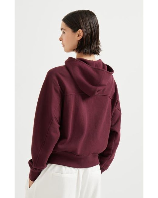 Brunello Cucinelli Red Pique Sweatshirt With Logo