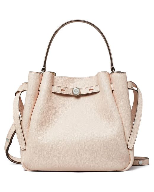 Tory Burch Natural Romy Pebble Leather Bucket Bag