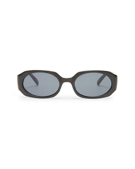 Le Specs Black Shebang 52Mm Rectangular Sunglasses