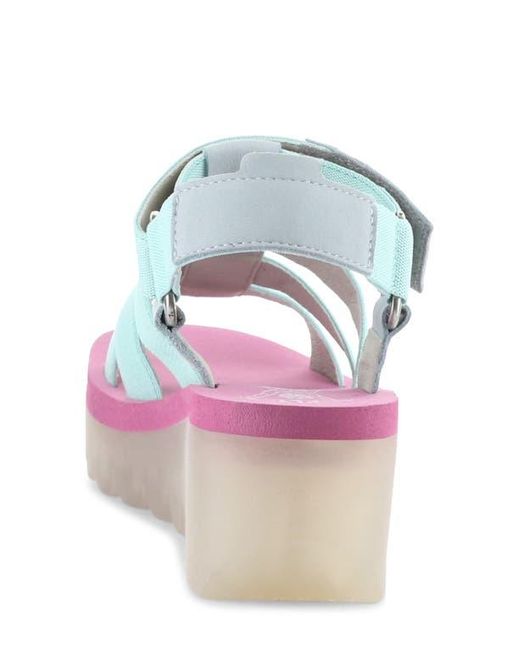 Fly London White Yoji Platform Wedge Sandal