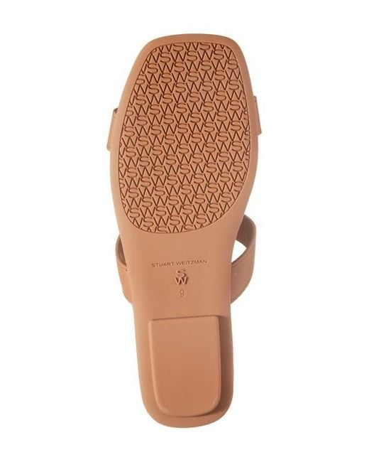 Stuart Weitzman Ibiza Slide Sandal in Brown | Lyst