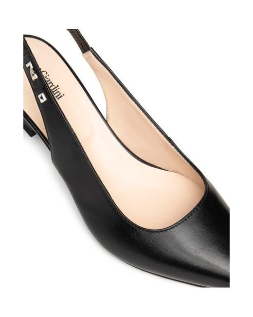 Nero Giardini Black Pointed Toe Slingback Pump