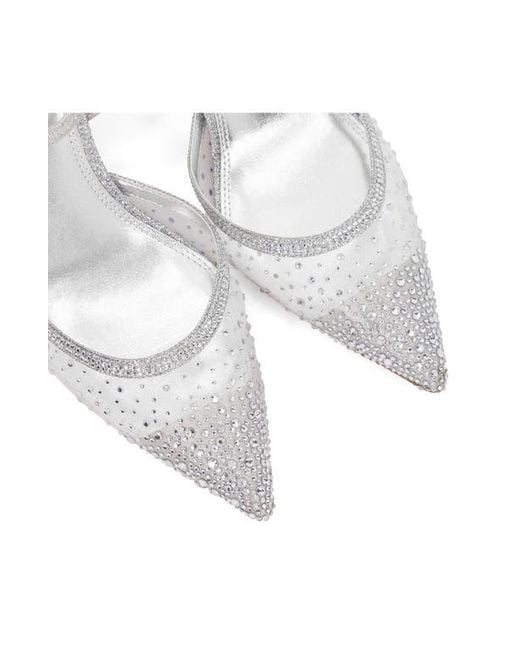 Dune White Charismatic Ankle Strap Pump