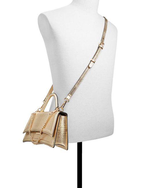 ALDO Natural Attleyyx Croc Embossed Faux Leather Top Handle Bag