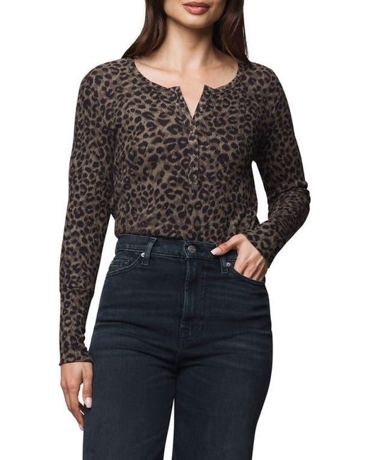 Splendid Black Forever Leopard Henley