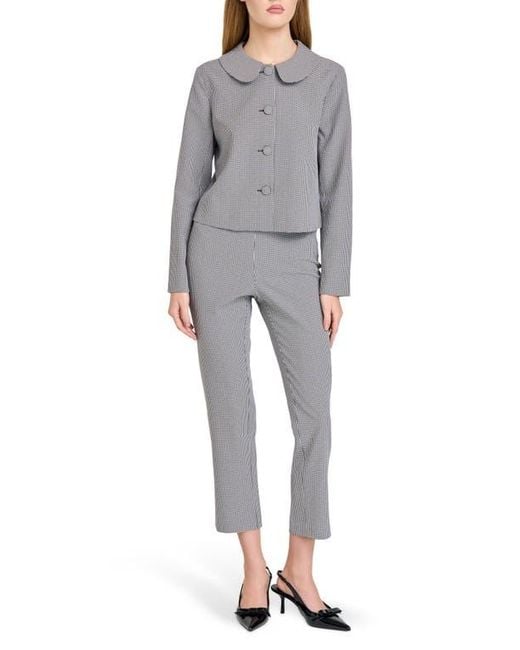 Wayf Gray Melina Houndstooth Crop Jacket
