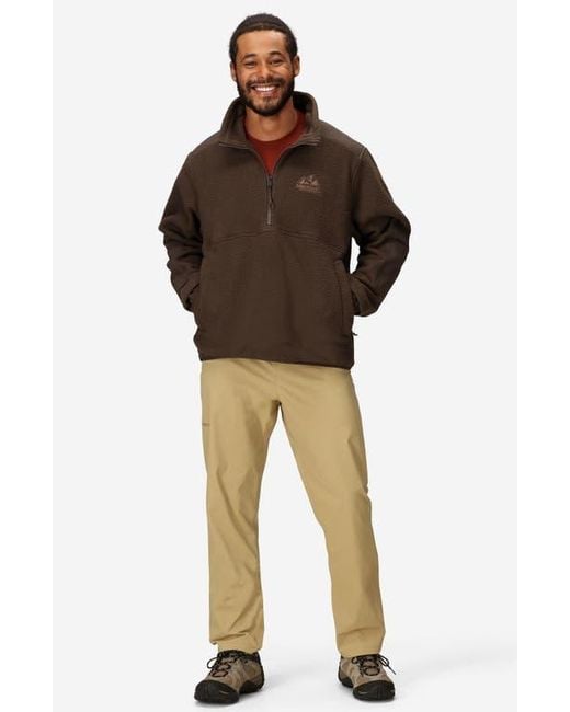 Marmot Brown Wanderer High Pile Fleece Half Zip Pullover for men